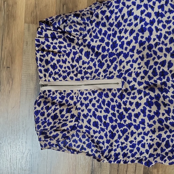 BAR III Blue Beige Black Animal Print Exposed Racer Back Zipper Dress - Picture 9 of 14